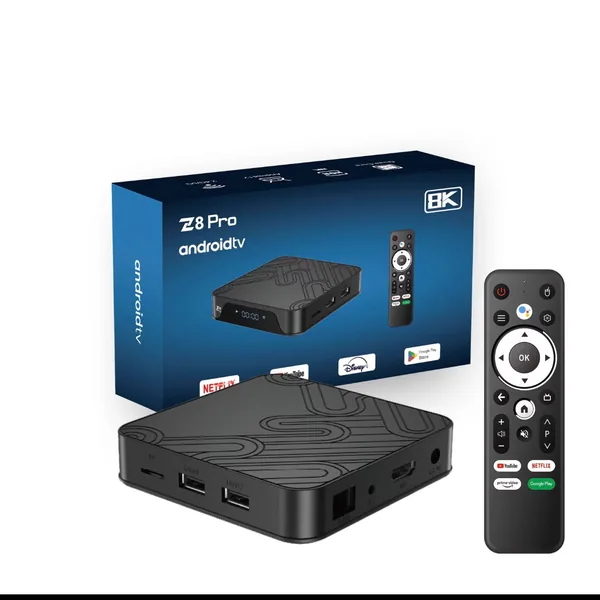Z8 Pro Android TV IPTV box with remote — pre-activated IPTV Box Canada bundle, 4K/8K ready